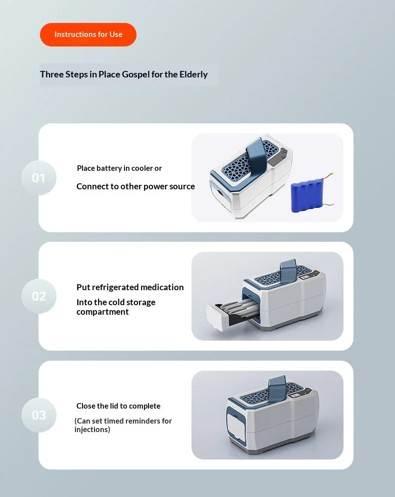 16800mAh Portable Insulin Cooler Case — Mini Medicine Refrigerator 0-18°C USB Charging Travel Cooling Box