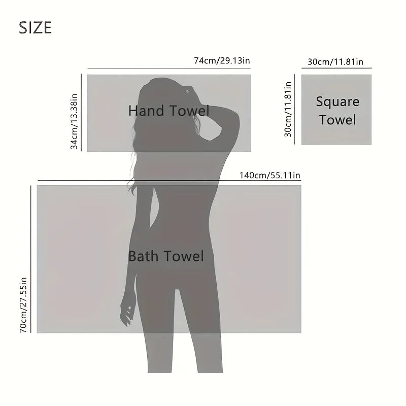Super Soft 8-Piece Bath Towel Set – No-Shed Striped Hotel Quality, 2 Large, 2 Medium, 4 Small