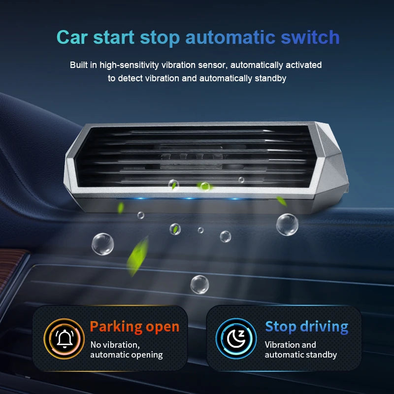 Solar and USB Car Ozone Generator, Dark Grey