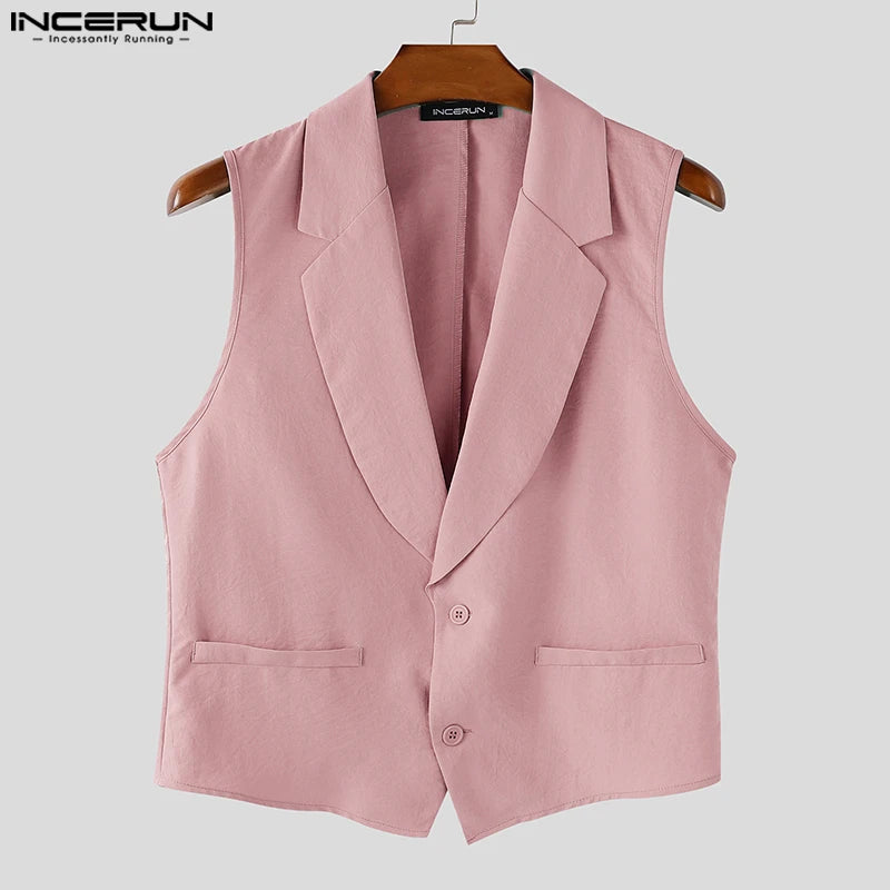 Men's Sleeveless Tank Top & Button-Fly Long Pants 2-Piece Set – Solid Color Streetwear