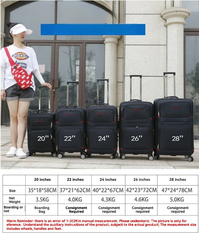 Women's Oxford Luggage Set — Large Capacity, 20"-28"