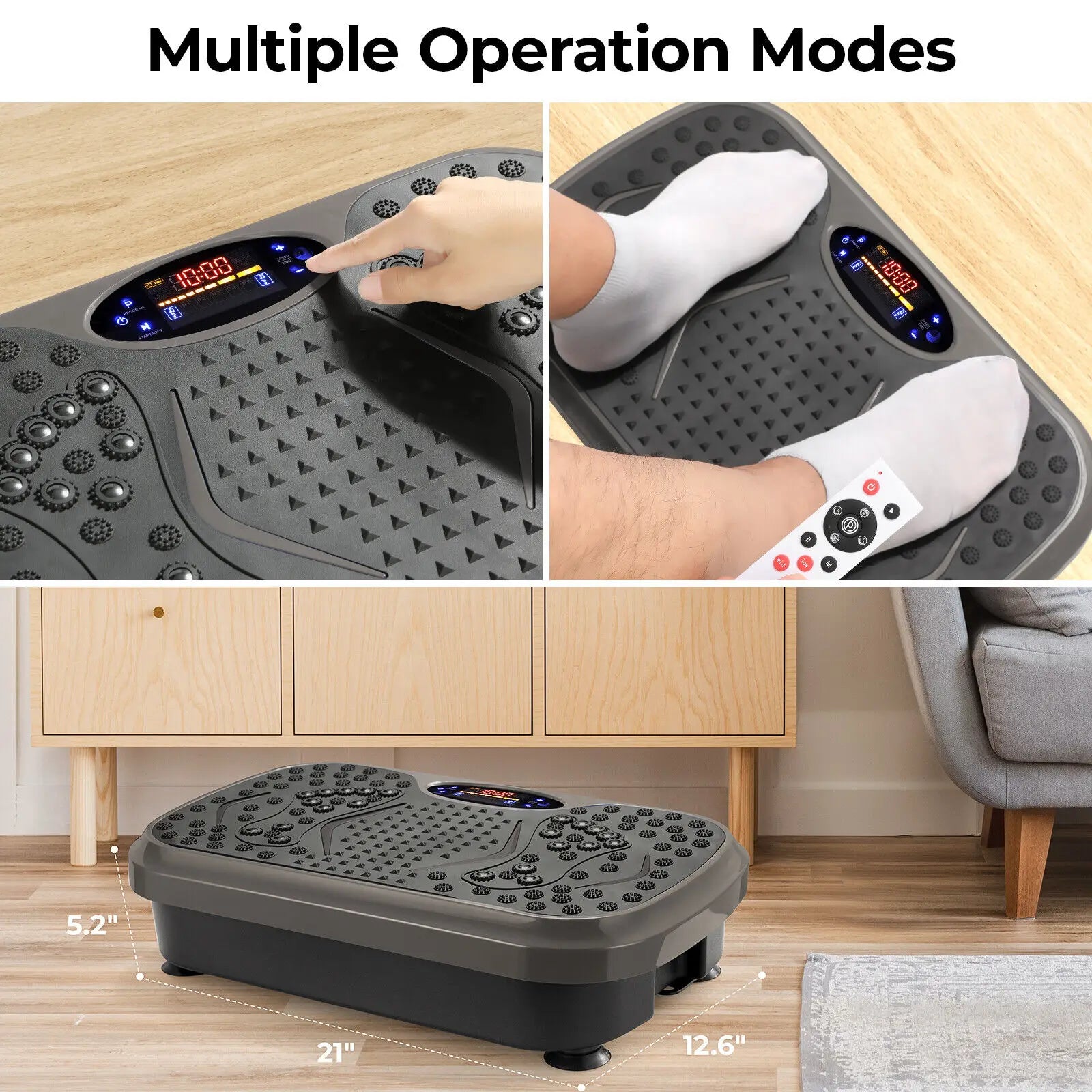 Vibration Plate Exercise Machine – Whole Body Workout Platform with Loop Bands for Home Training