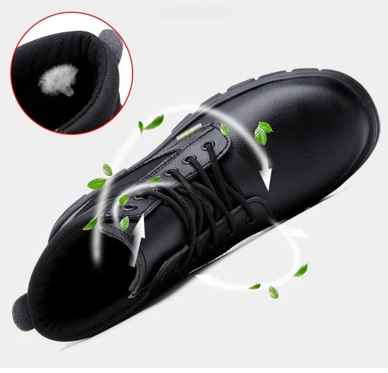 Men's Retro Leather Ankle Boots — Lace-Up Microfiber Business Booties with Rubber Sole