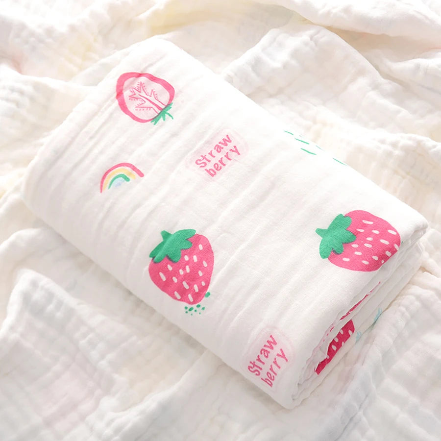 4-Layer Gauze Baby Bath Towel – Soft Cotton Infant Washcloth, Newborn Bathrobe & Swaddle Blanket