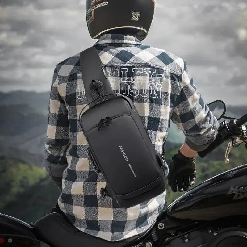 Men's Anti-Theft PU Leather Crossbody Bag – Multifunctional Shoulder & Chest Bag
