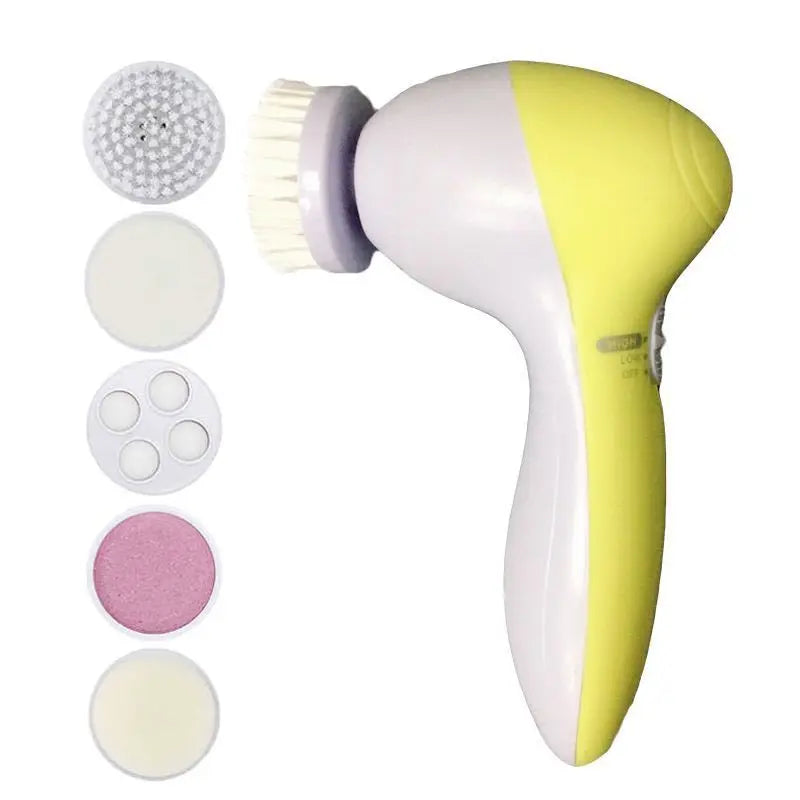 5-in-1 Electric Facial Cleansing Brush — Blackhead Removal, Spa Massage, Skin Care Tool