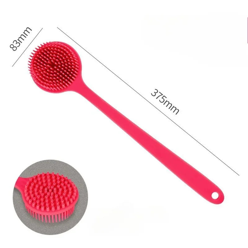 Silicone Back Scrubber Brush – Long Handle Double-Sided Body Deep Cleansing & Exfoliating Massage