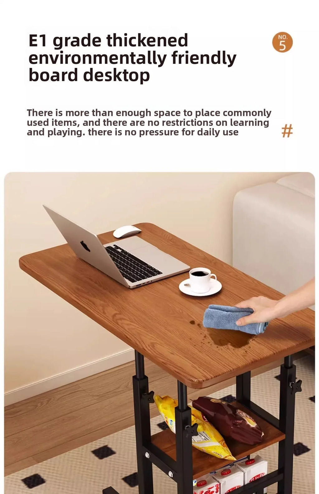 Bedside Laptop Holder & Reading Desk — Portable Bedside Table Board for Writing, Office & Computer Use