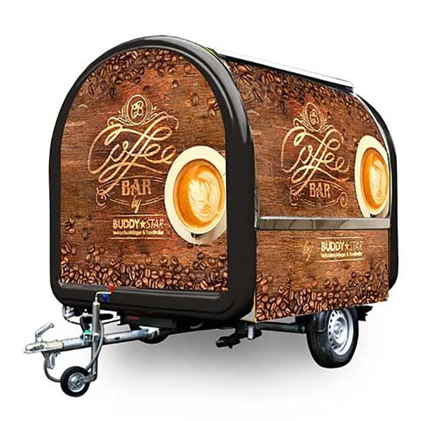 Full-Size Coffee & Ice Cream Vending Cart — Electric Food Trailer for Street Vending