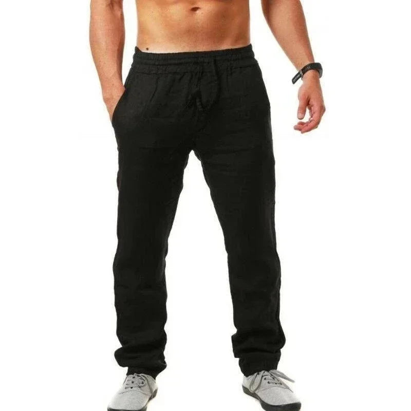 Men's Cotton Linen Long Sleeve Shirt & Pants Set – Lightweight Breathable Vacation Outfit