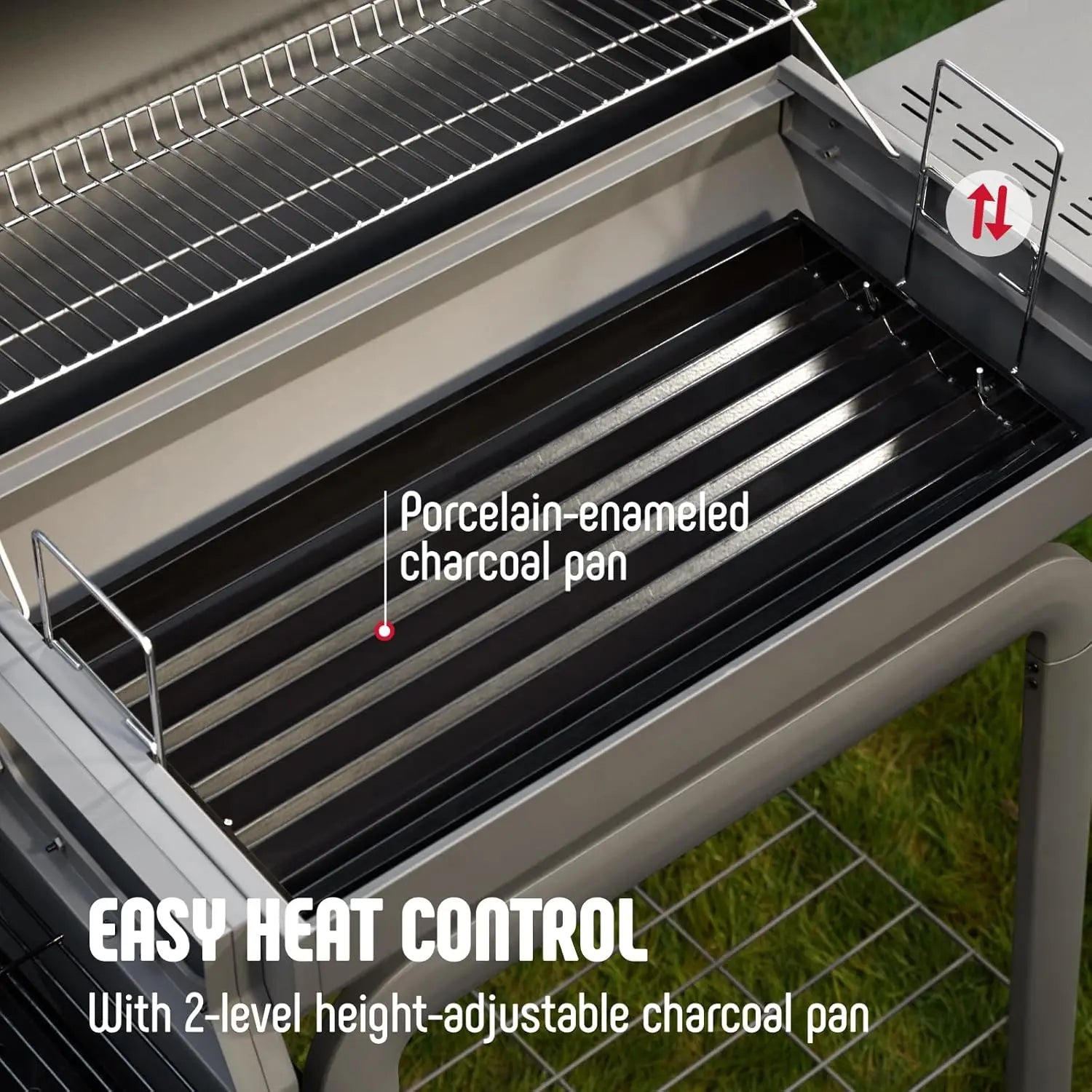 30-Inch Heavy-Duty Charcoal Grill with Offset Smoker | 815 Sq. In. Cooking Space, Side Table, Adjustable Vents, Wheels, Outdoor BBQ for Backyard & Patio