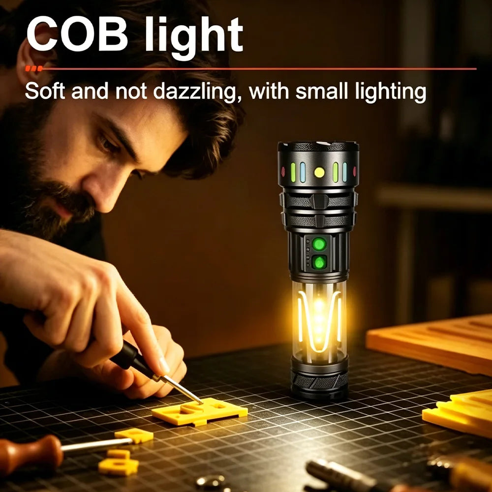 High Power White Laser Flashlight – Rechargeable Zoomable Waterproof Tactical Lantern