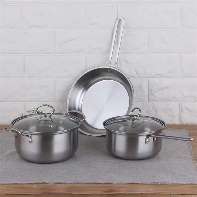 Stainless Steel Cookware Set – Soup Pot & Milk Pan