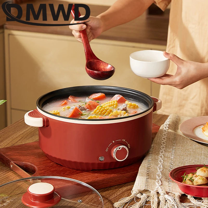 DMWD 3L Multifunctional Electric Cooking Pot – Non-Stick Hot Pot, Rice Cooker, Noodle & Soup Steamer