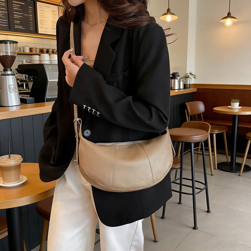 badiman 100% Genuine Cowhide Leather Tote Shoulder Crossbody Bag – Vintage Rivet Sequin Commuter Handbag for Women