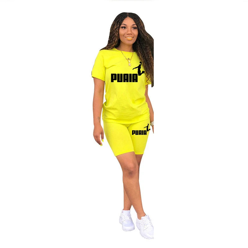 Women's Summer Two-Piece Tracksuit Set – O-Neck T-Shirt & Shorts Casual Daily Wear 2026