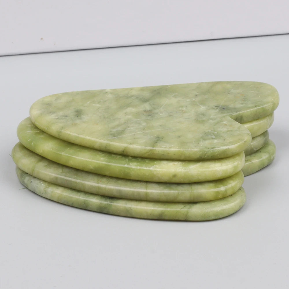 Natural Jade Heart-Shape Gua Sha Facial Massager