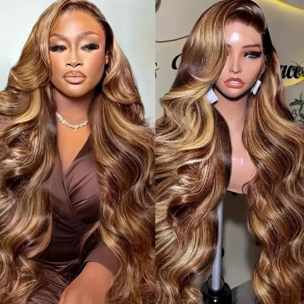 30 Inch Honey Blonde Ombre Body Wave Lace Front Wig | 4/27 Highlight 13x4 13x6 HD Glueless Pre-Plucked Brazilian Human Hair