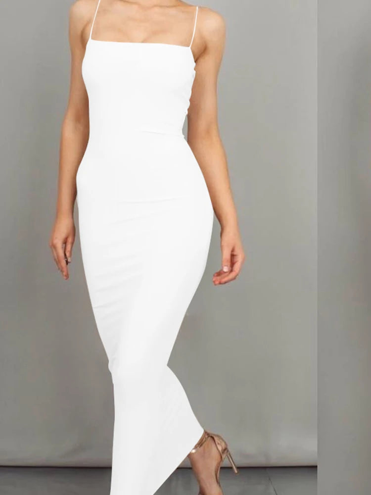 Backless Sling Maxi Dress — High Elastic Sleeveless Club Suspender Dress