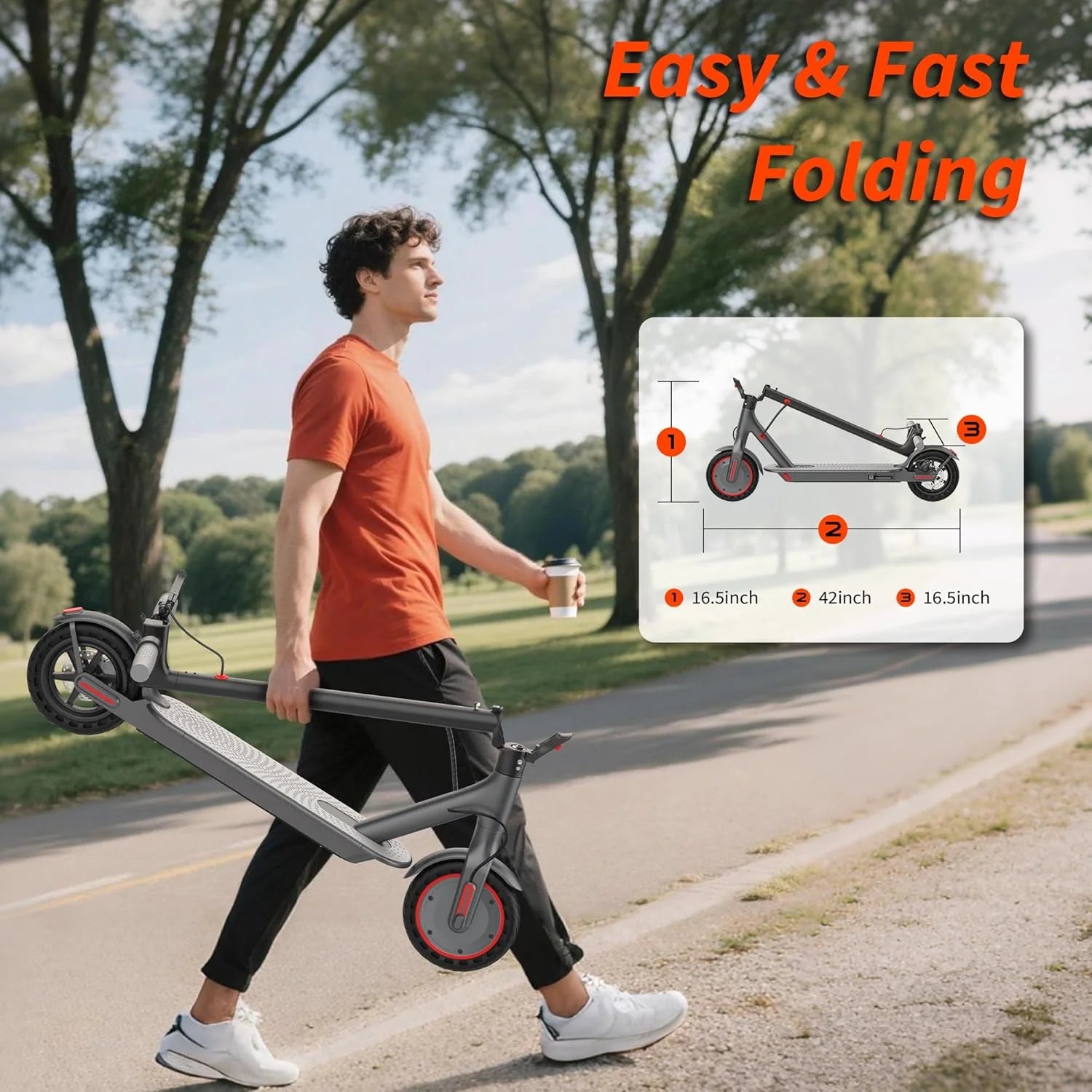 AOVOPRO ES80 Electric Scooter — 350W Motor, 19 MPH, 10.5Ah Battery, Smart App, Foldable