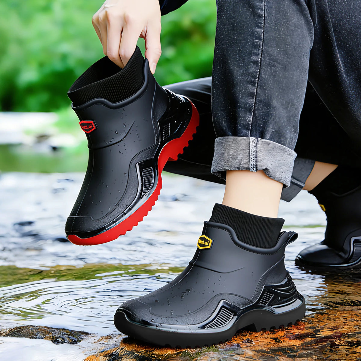 Men's Plush-Lined EVA Rain Boots