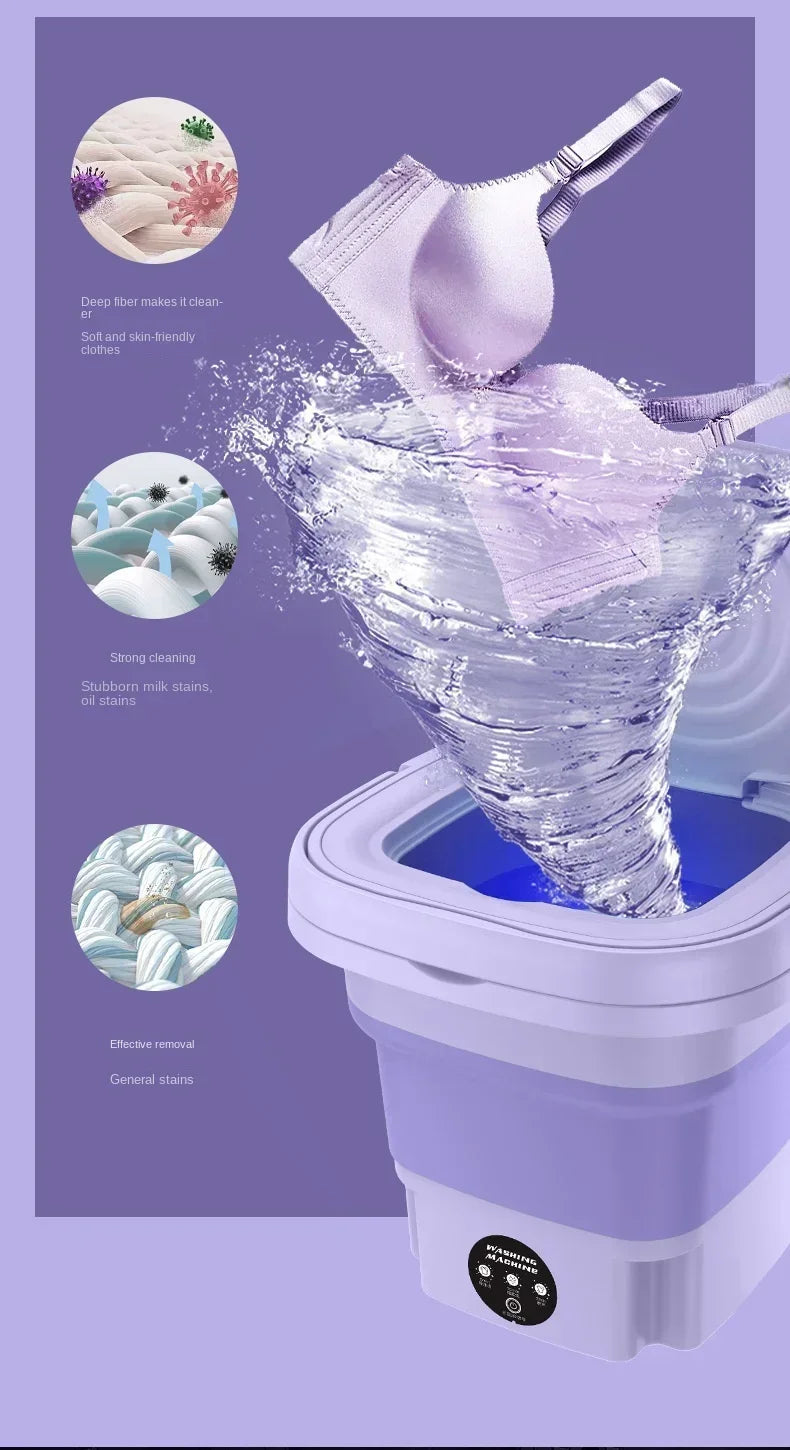 Portable Washing Machine And Dryer Combination,Mini Folding Washing Machine With Disinfection Function For Socks And Underwear