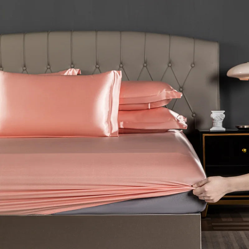 Pure 100% Silk Bedding Set – Luxury Soft Duvet Cover, Bed Sheet & Pillowcases, Twin to King