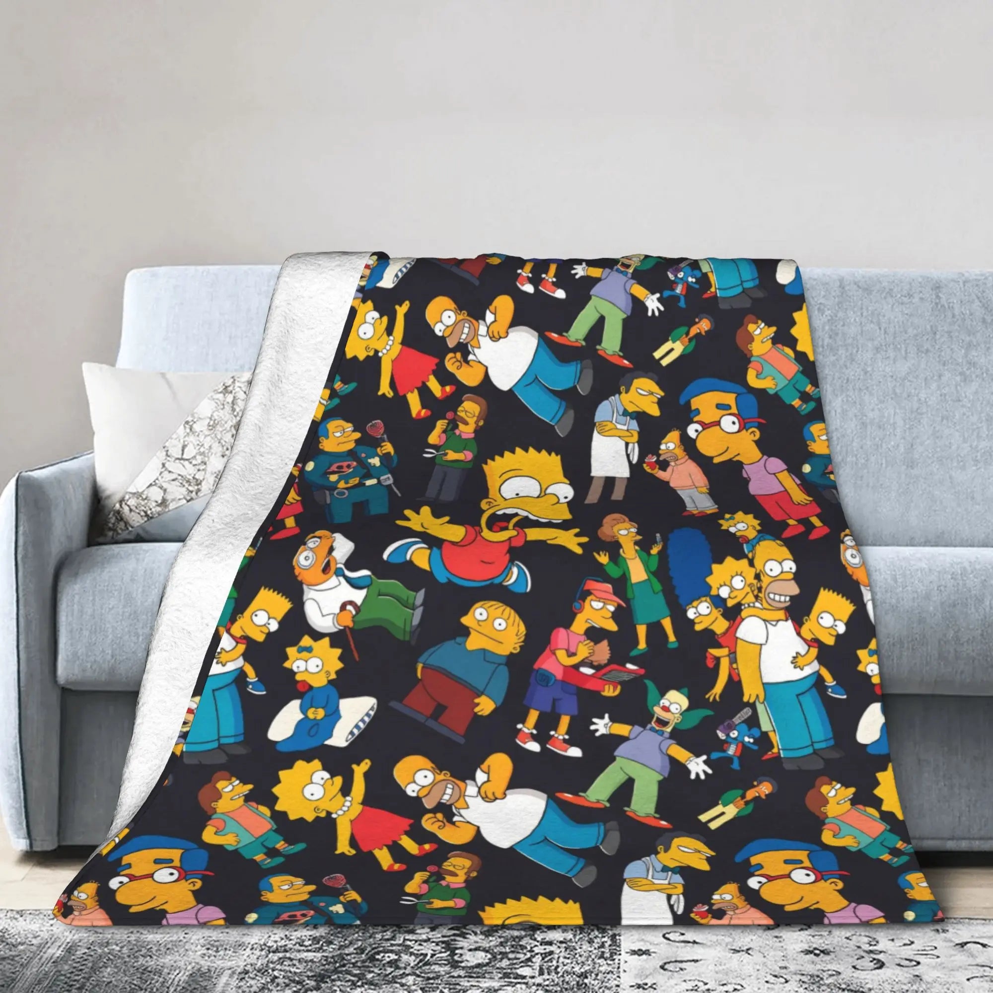 Simpsons Character Super Soft Plush Throw Blanket – Flannel Fleece Bedspread