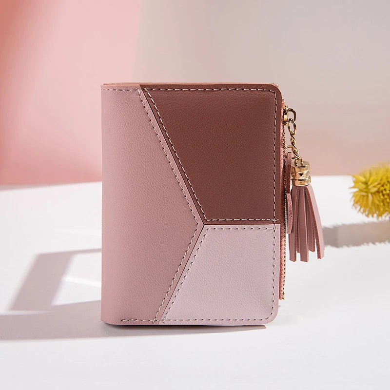 Women's PU Leather Wallet – Foldable Card Holder & Coin Purse for Ladies