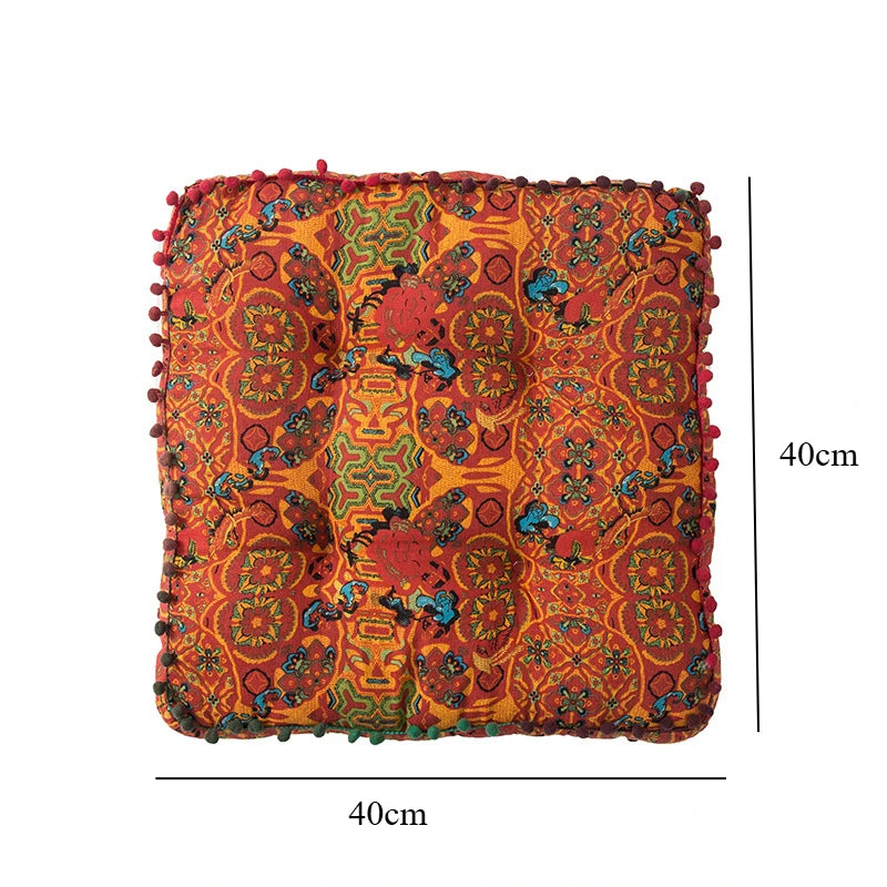 Bohemian Floor Cushion – Thickened Cotton Linen Moroccan Tatami Mat & Window Seat Pillow