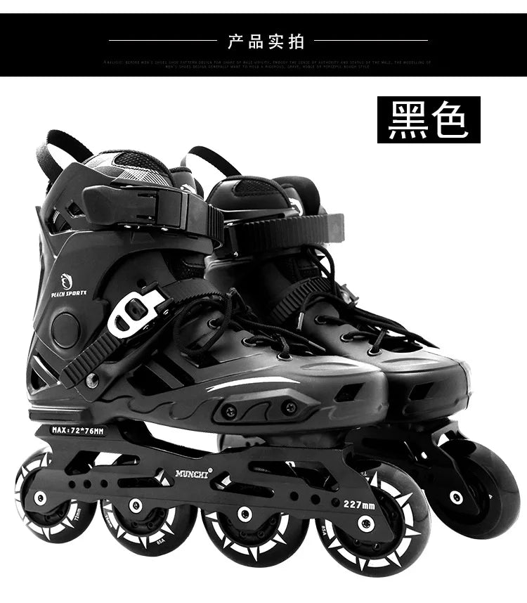 Adult Professional Inline Roller Skates – Single Row Flat Skates for Men & Women