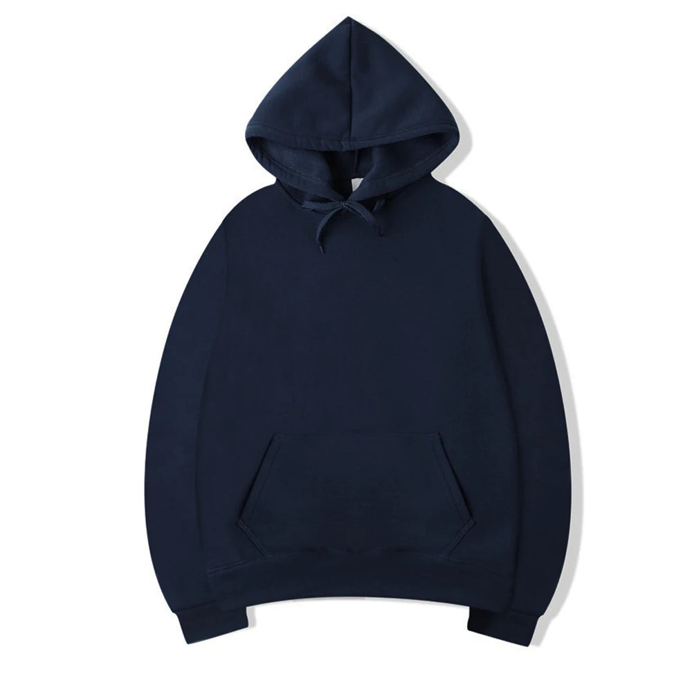 Unisex Oversized Pullover Hoodie Sweatshirt – Solid Color Casual Fleece for Men & Women
