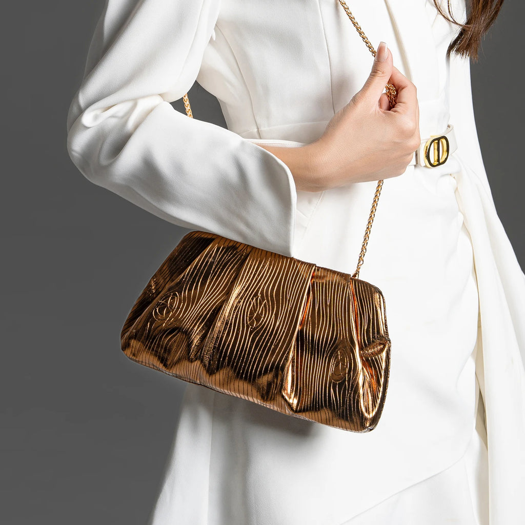Luxury PU Evening Clutch Bag – Designer Wedding Party Shoulder Purse for Women