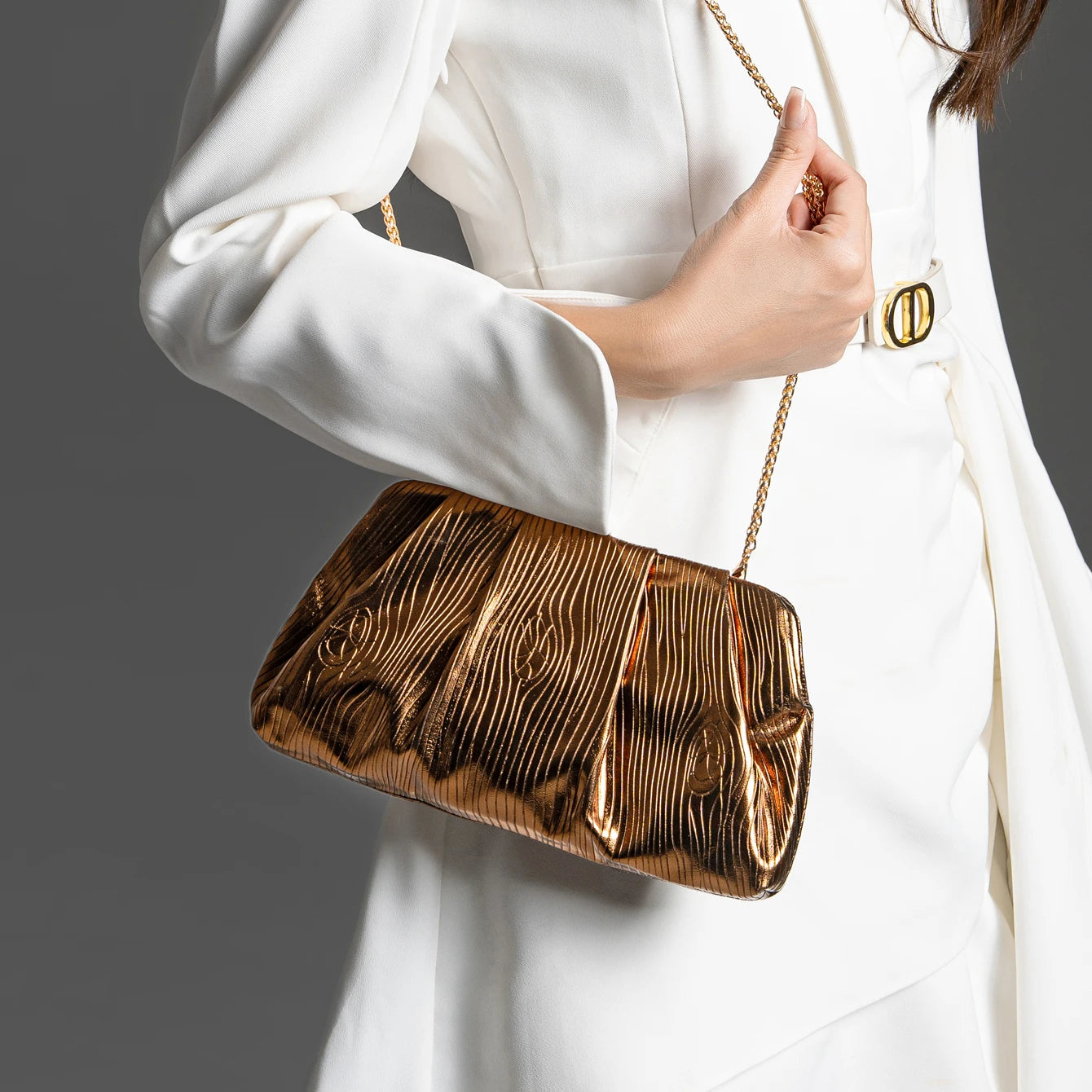 Luxury PU Evening Clutch Bag – Designer Wedding Party Shoulder Purse for Women