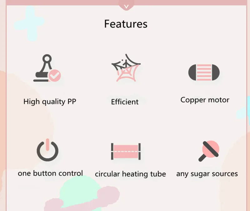 Kids DIY Cotton Candy Machine — Portable with Large Splash-Proof Plate, Hard & Sugar-Free
