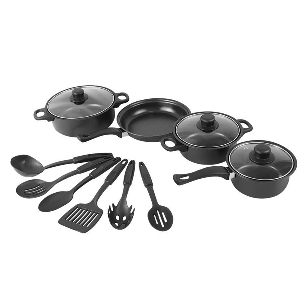 Nonstick Cookware Set – Stackable Pots, Pan & Spatulas