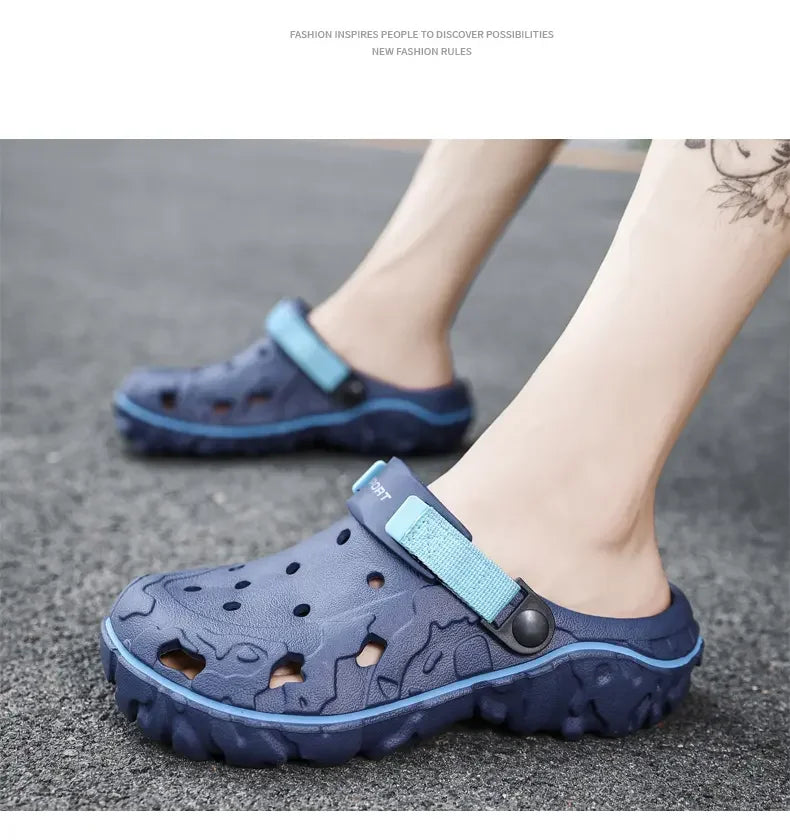 Men's Summer Clogs — Non-Slip Breathable Thick Bottom Beach Sandals Big Size 45 46 47