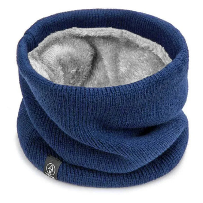 Knitted Winter Neck Warmer Scarf — Thick Fleece-Lined Unisex Face Cover