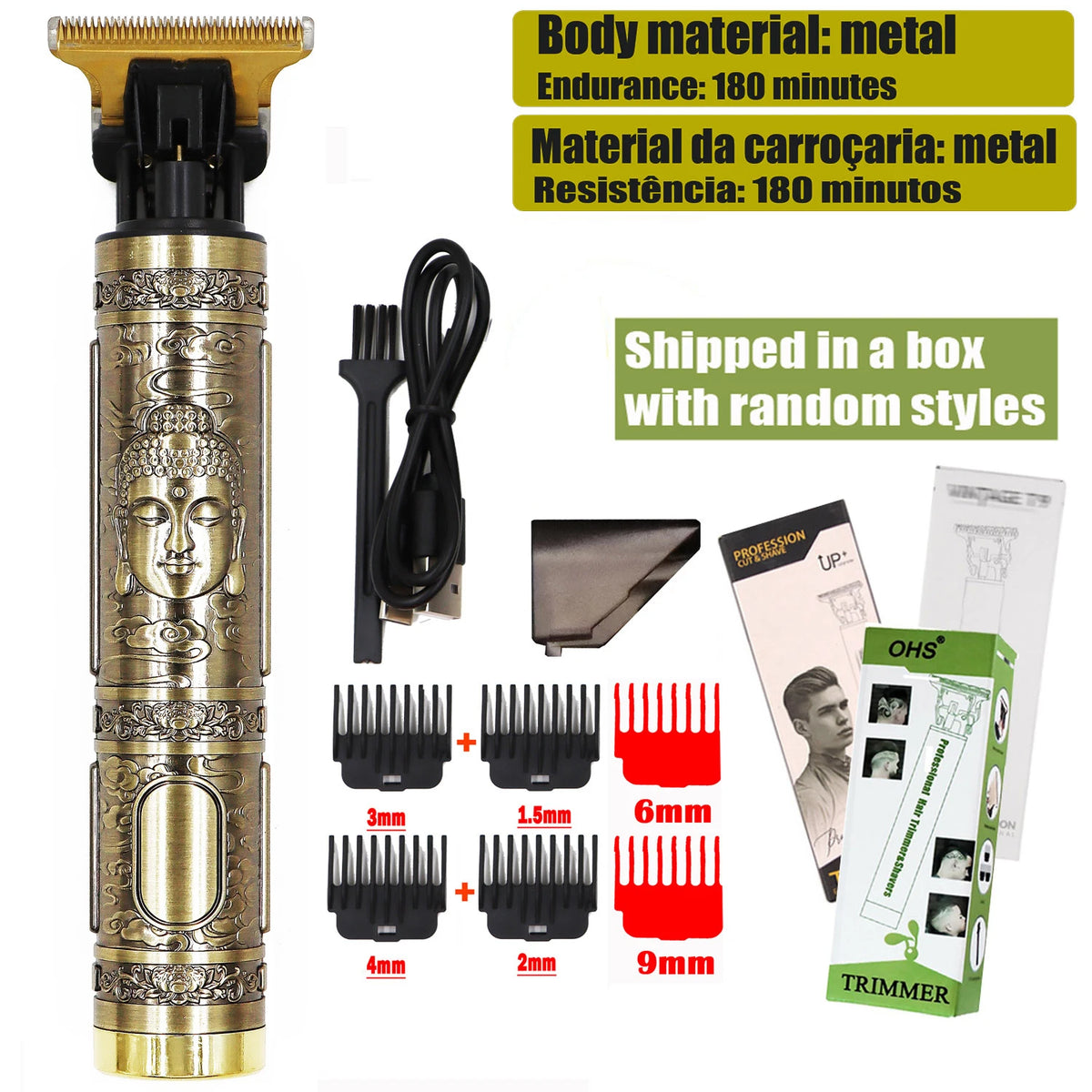 OHS Dragon Vintage T9 Professional Hair Clipper – Carving & Beard Trimmer, CE Certified