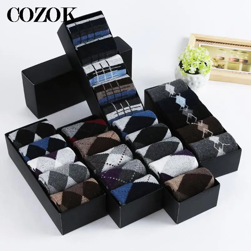 Men's Wool-Blend Winter Crew Socks, 5 Pairs