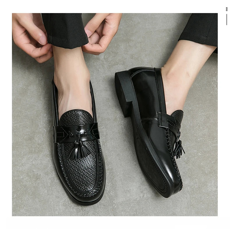 Men's Pointed-Toe Slip-On Dress Loafers