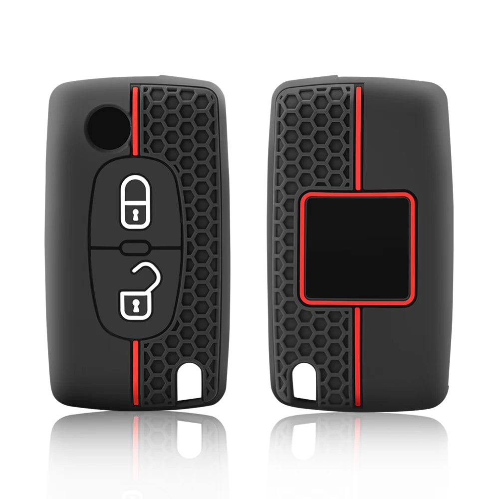 Silicone Flip Key Case Cover for Peugeot & Citroen