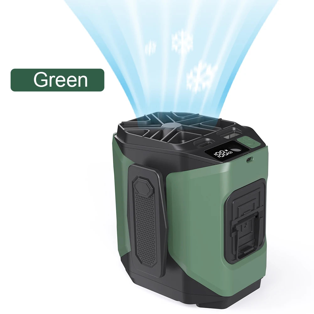20000mAh Hands-Free Waist Fan – 5-in-1 with Power Bank, Flashlight & 5 Speeds for Outdoor Use