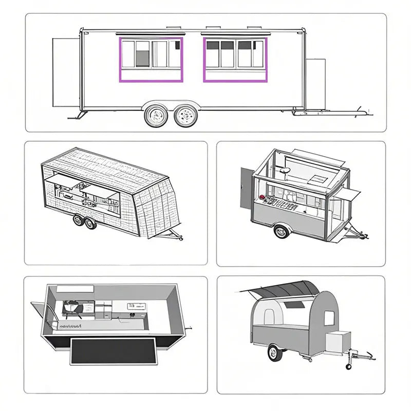 Round Mini Mobile Ice Cream & Food Trailer — Customizable Commercial Catering Cart