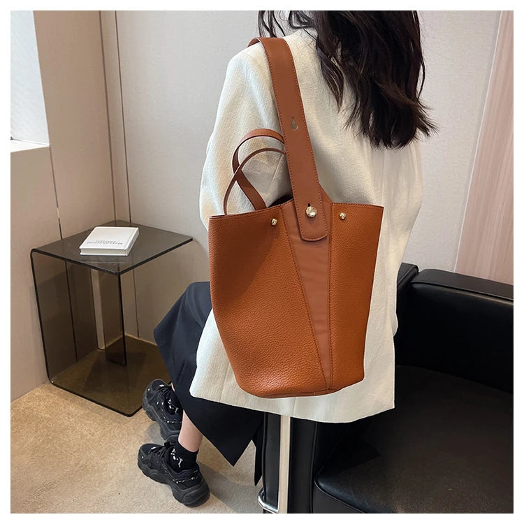 Luxury PU Bucket Bag – Trending Crossbody Shoulder Tote for Women 2026