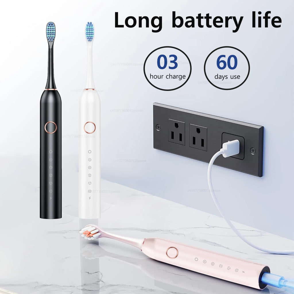 Sonic Electric Toothbrush – 40K VPM, 6 Modes, 8 Brush Heads, Smart Timer, Type-C Rechargeable