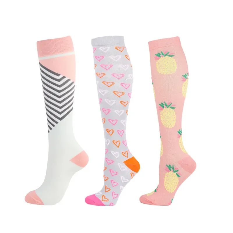 Knee High Compression Socks 20-30mmHg – 3 Pairs for Diabetes, Varicose Veins, Edema, Nurse & Running