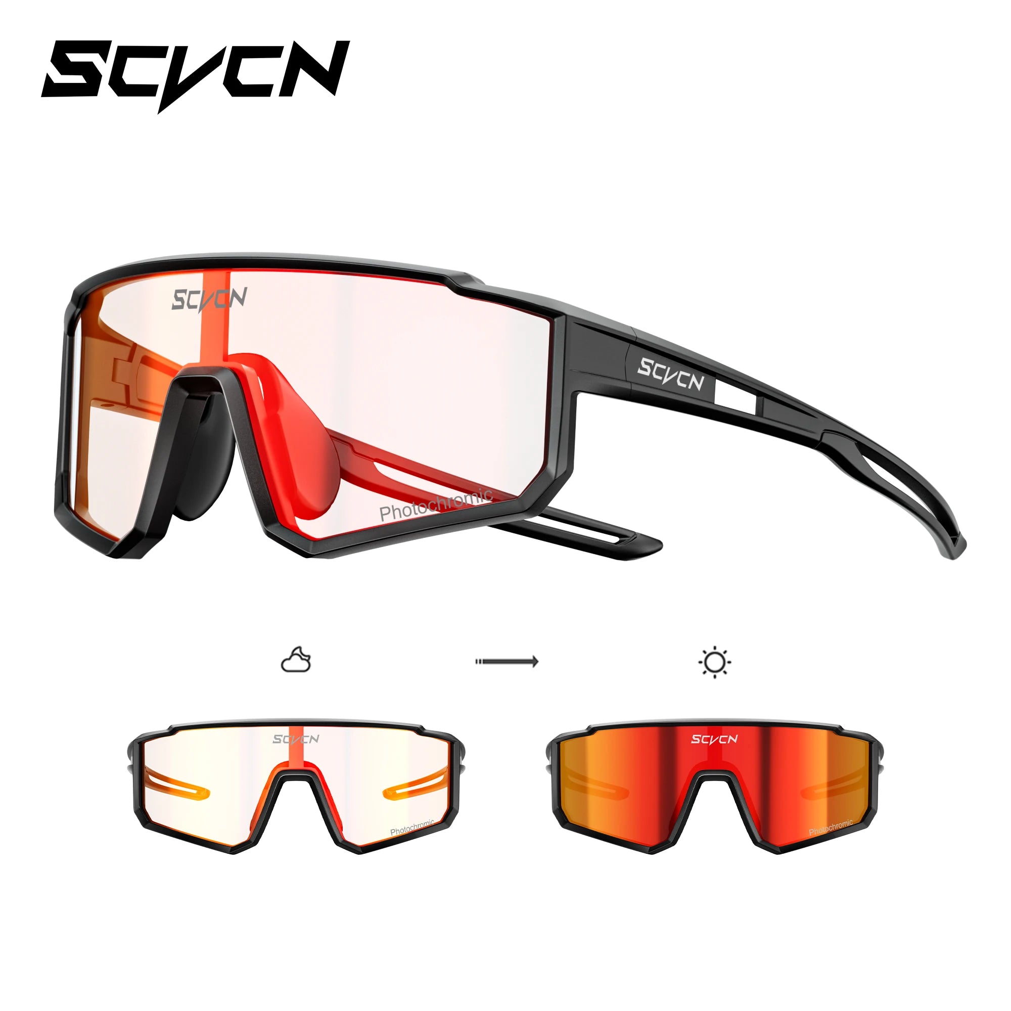 SCVCN Kids Photochromic Sport Sunglasses | UV400 Boys Girls Outdoor Skateboarding Bike Golf Eyewear
