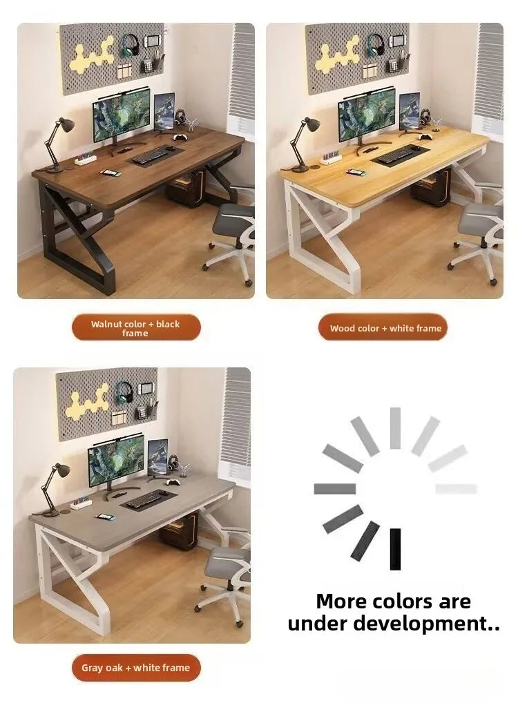 Solid Wood Core Gaming & Home Office Desk — E0 Eco-Friendly, Dual Cable Management, Multiple Sizes & Styles