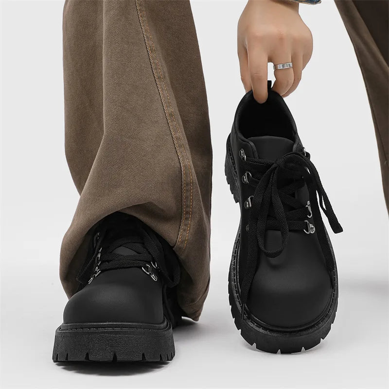 Men's Derby Workwear Leather Shoes — Thick Sole Lace-Up Casual Dress Shoes (Sizes 39-46)